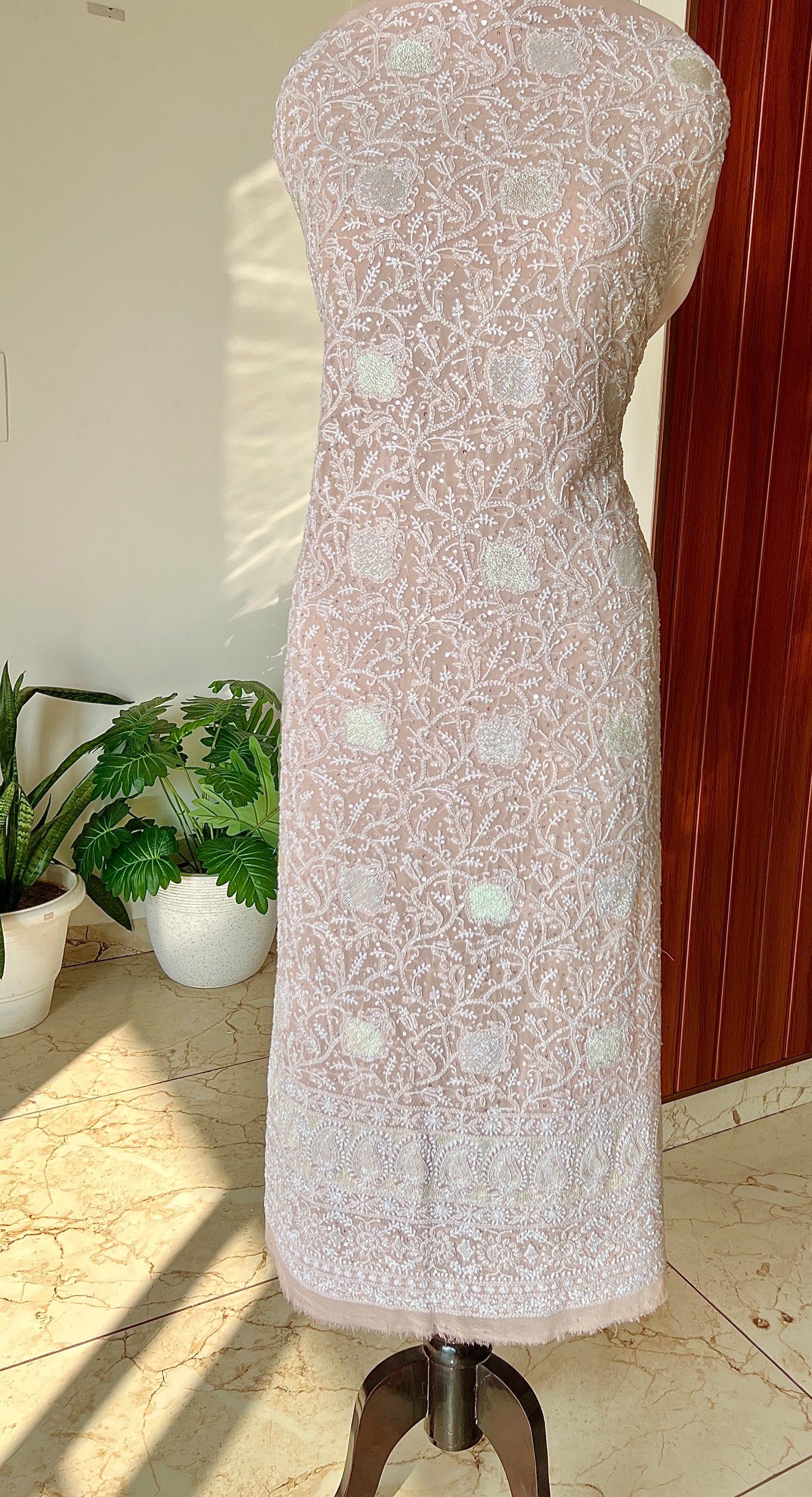 Suhaan Chikankari sequins cut Dana work kurta and dupatta