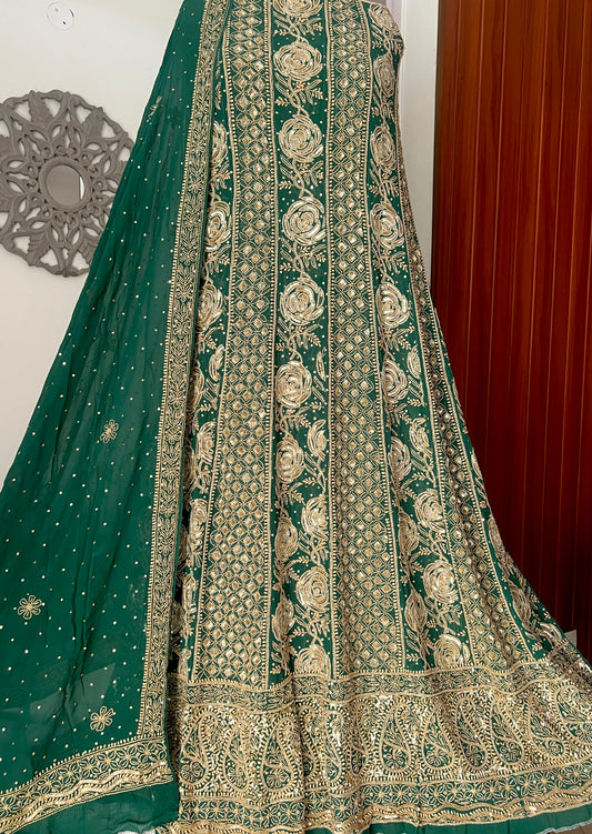 Ruhani Emerald Green Wedding Anarkali