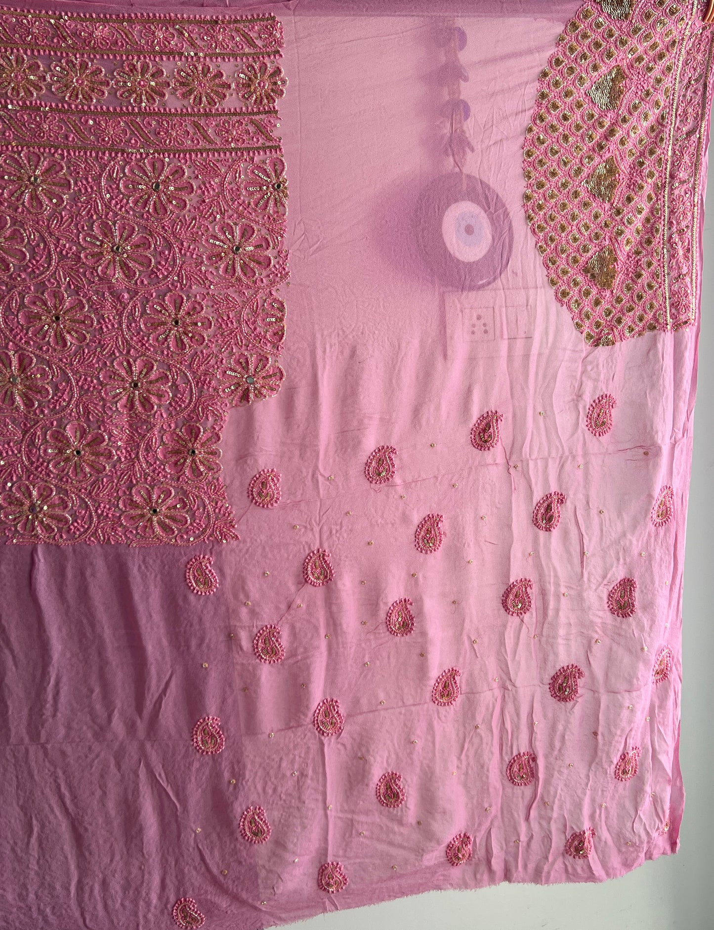 Masterpiece Ruhani Pink Chikankari Sequins Wedding Lehenga