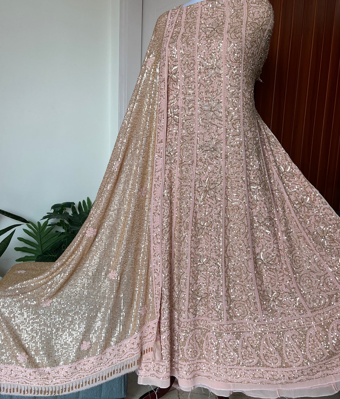 Ruhani Dusty Pink Luxurious Wedding Anarkali