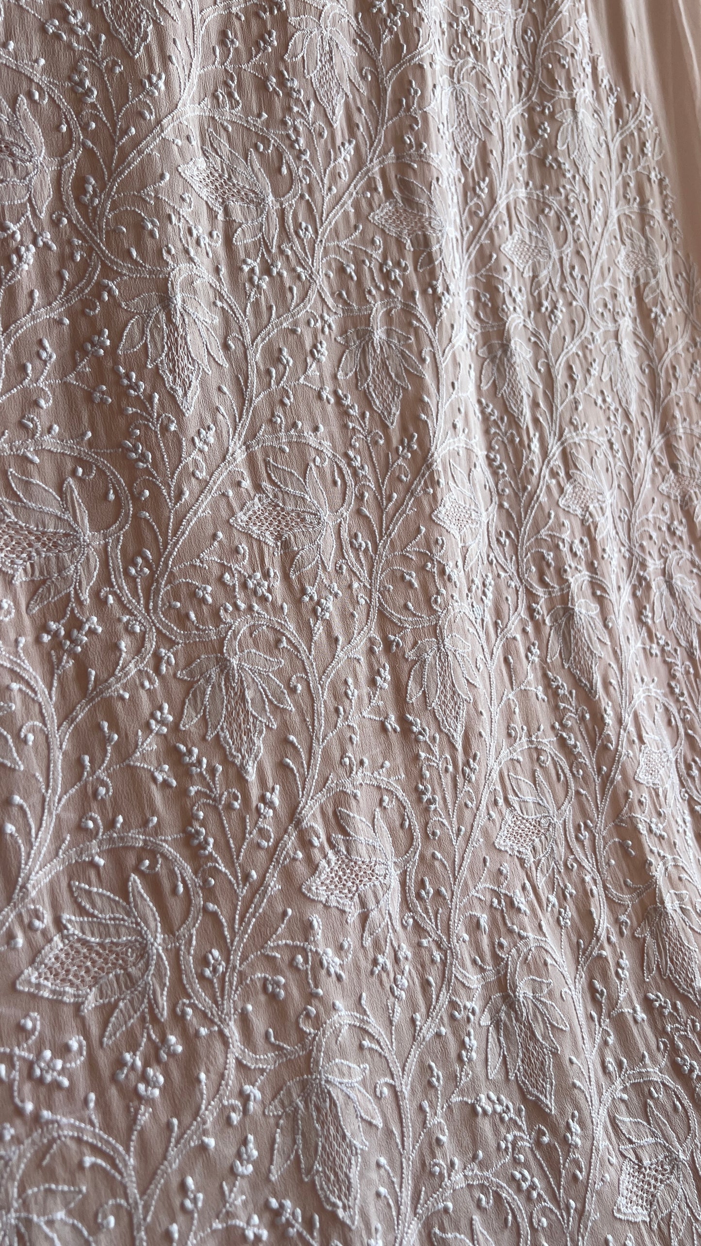 Suhaan Powder Peach 3 taar Chikankari kurta and dupatta