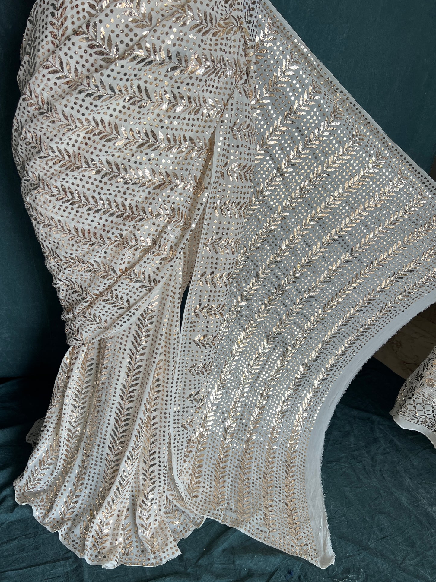 Masterpiece Badla and Mukaish Pure Georgette Saree
