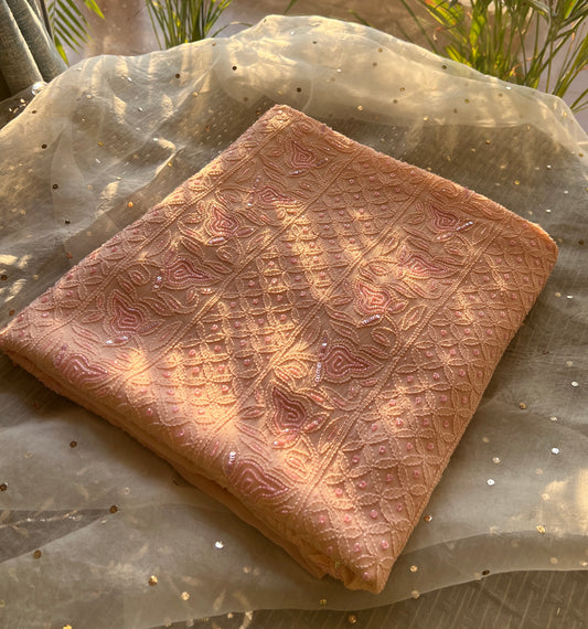 Chikankari cut dana sequins work kurta and dupatta