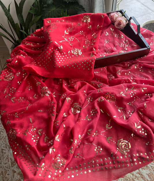 Gulaab Badla and Mukaish work Kurta & Dupatta Set