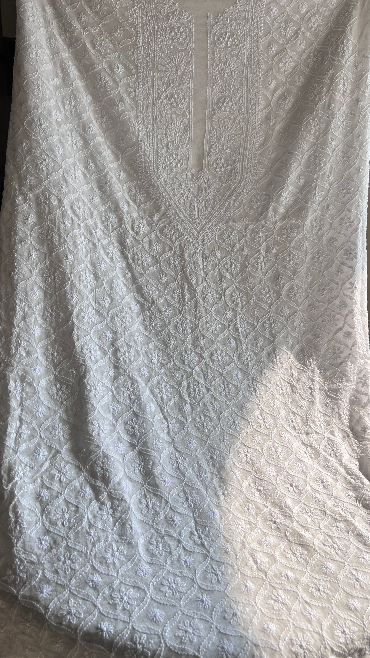 Ivory Allover Chikankari Men's Kurta Fabric