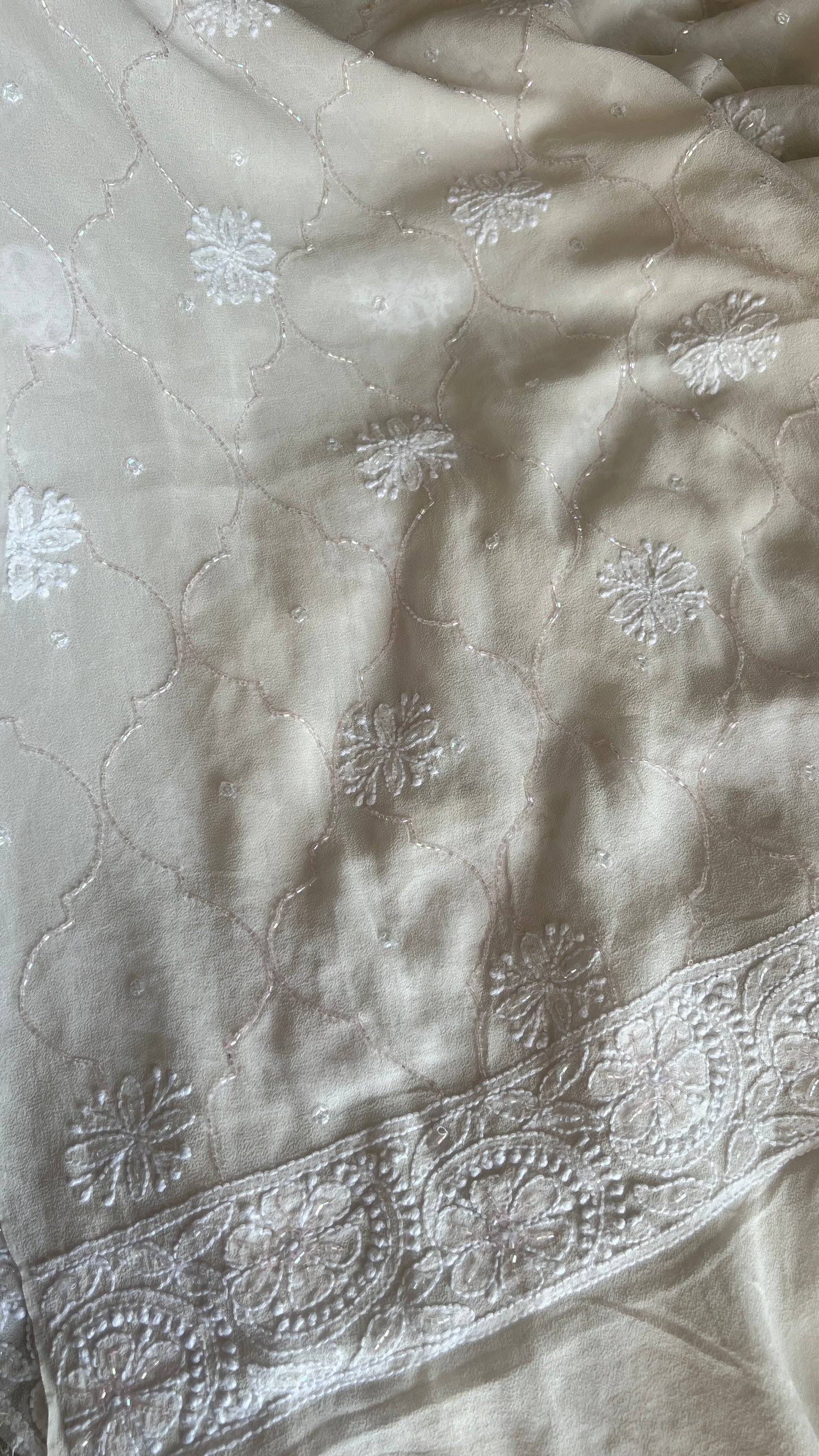 Gulaab Chikankari and pink cut dana sequins kurta and dupatta
