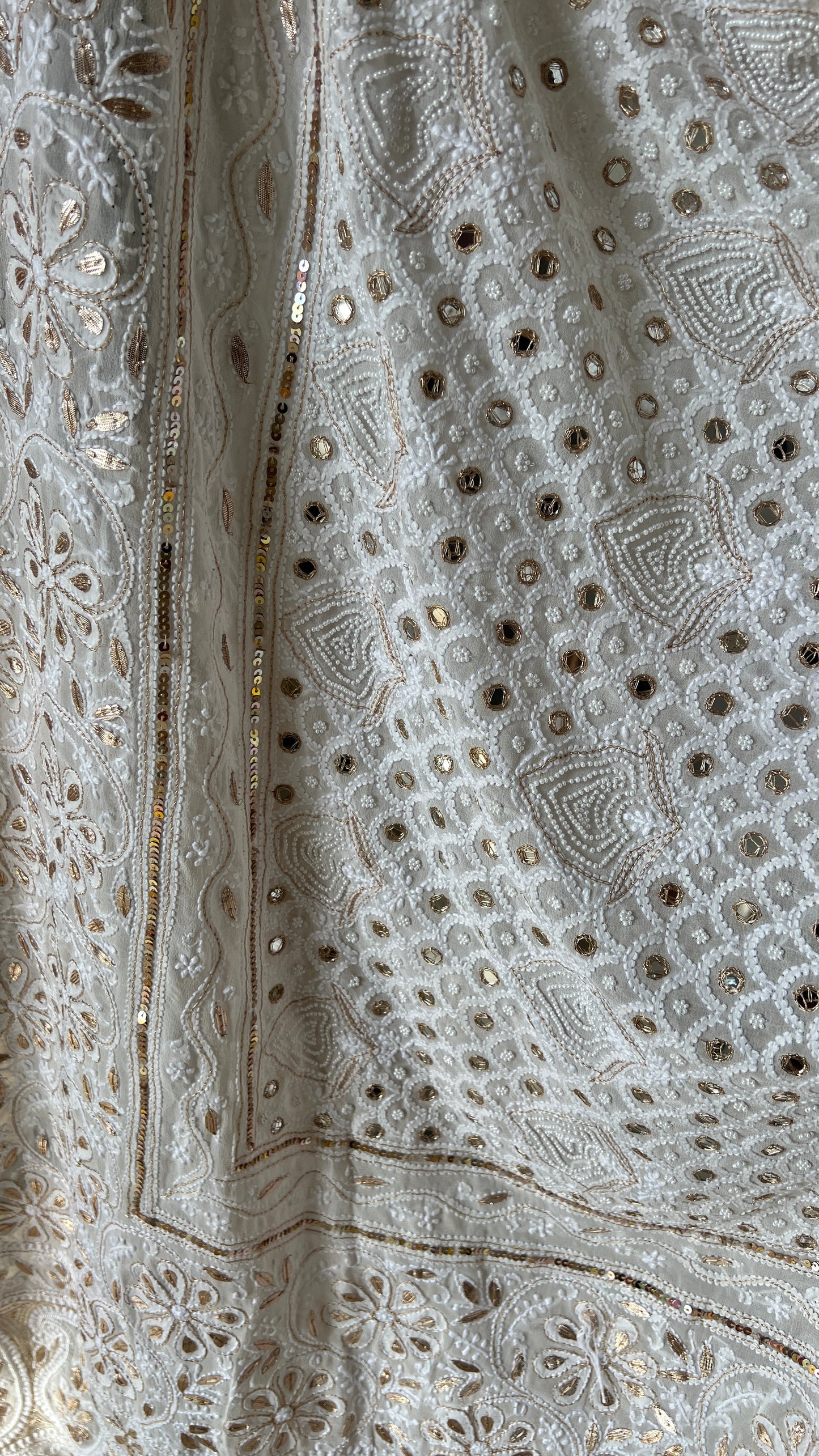 Ruhani Chikankari pearl mirror and sequins lehenga