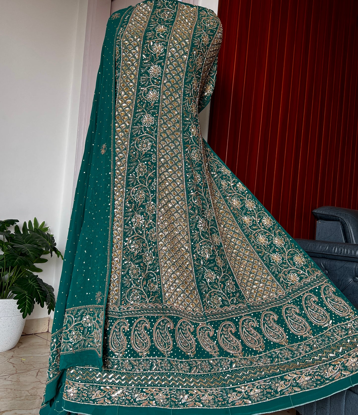 Ruhani Emerald Green Wedding Anarkali