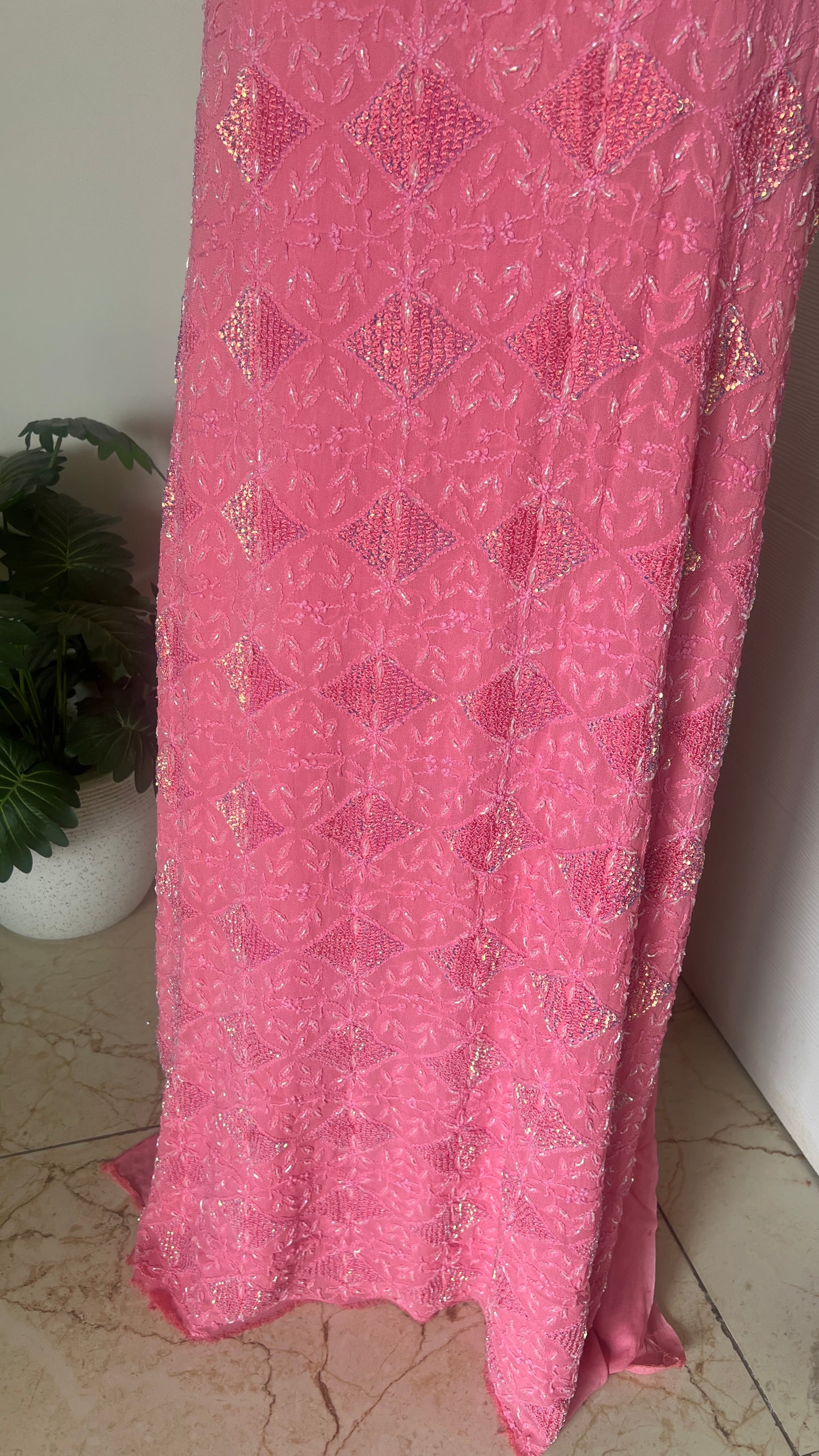 Chikankari cut dana sequins and Resham work kurta and dupatta