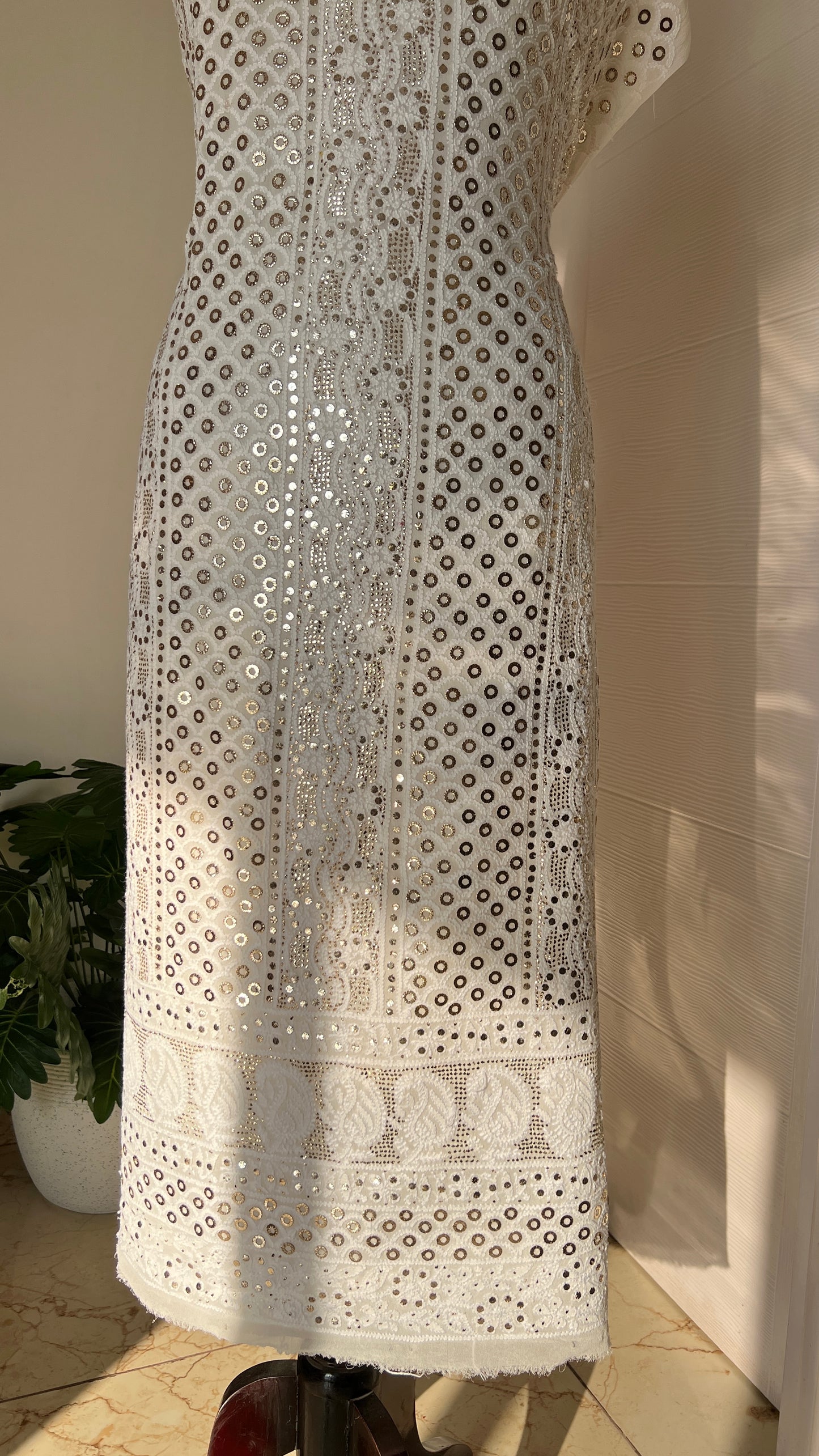 Chikankari and Ring Mukaish Kurta and Dupatta