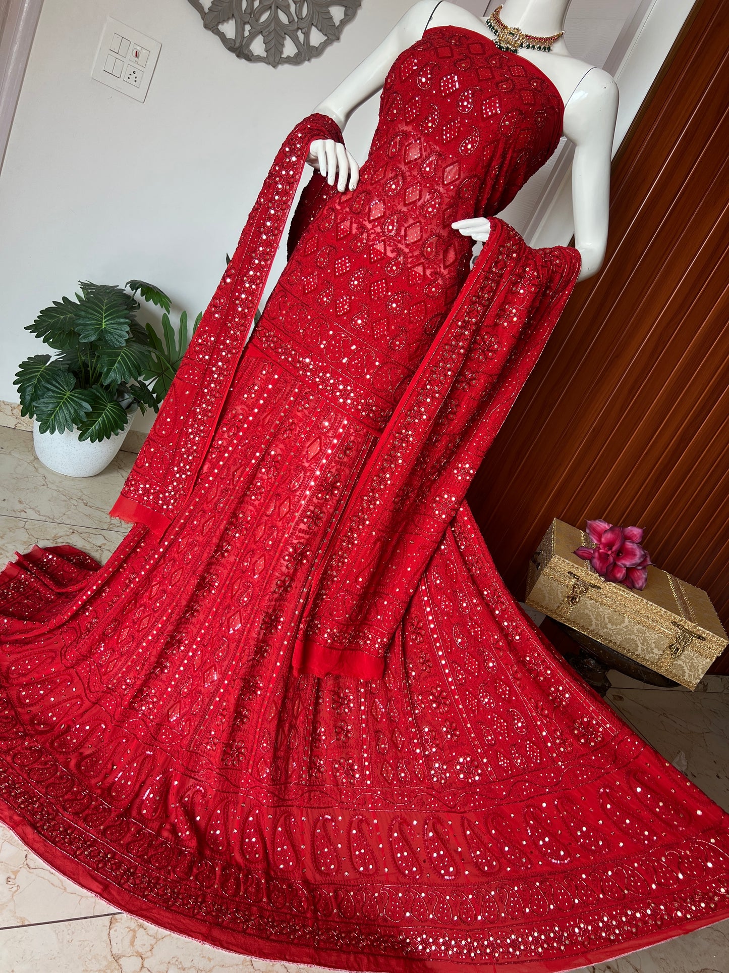 Ruhani Red Exclusive Wedding Lehenga