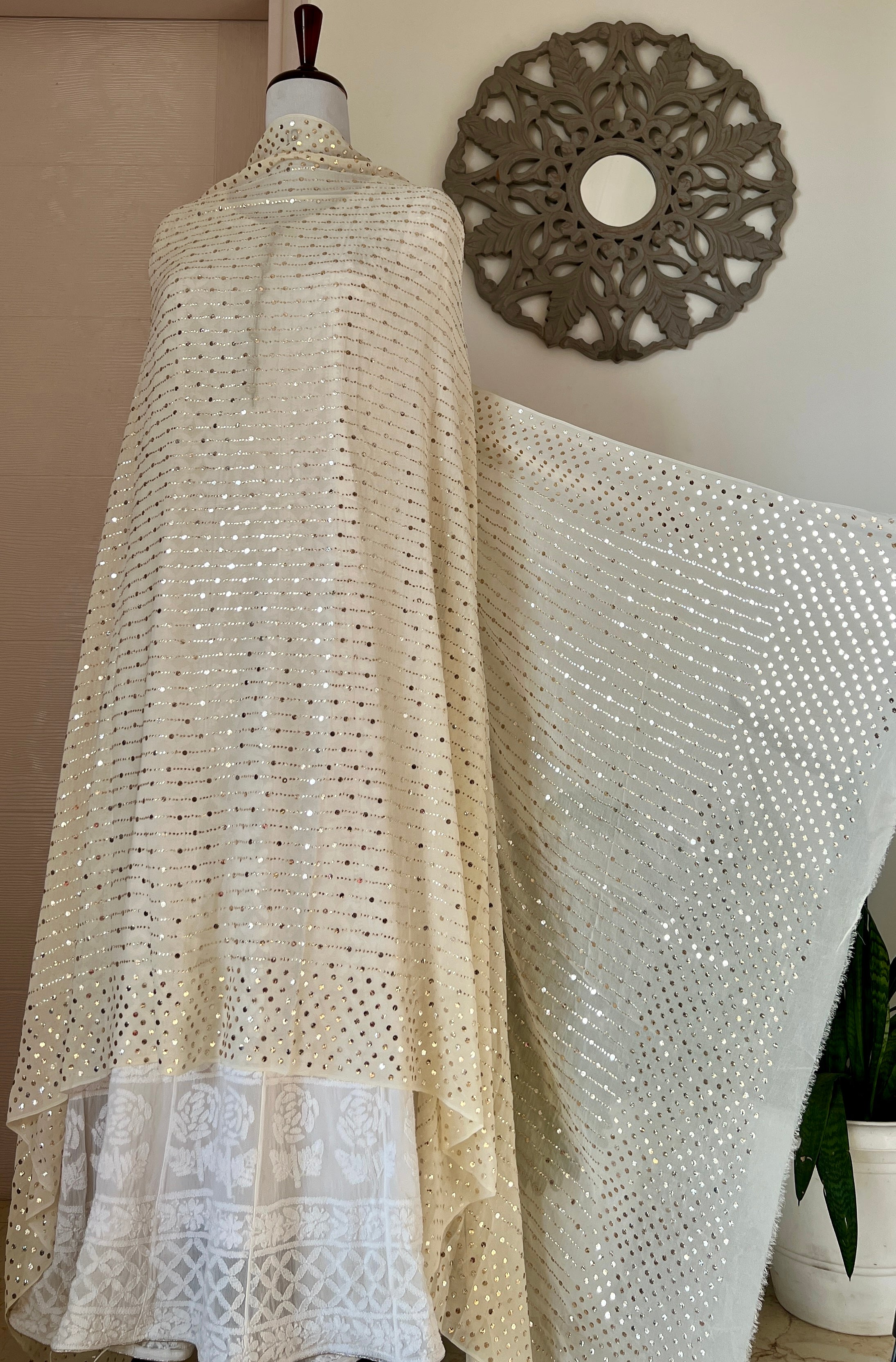 Ruhani Allover Heavy Mukaish Pure Georgette Dupatta