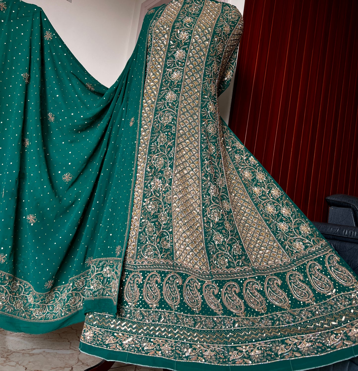 Ruhani Emerald Green Wedding Anarkali
