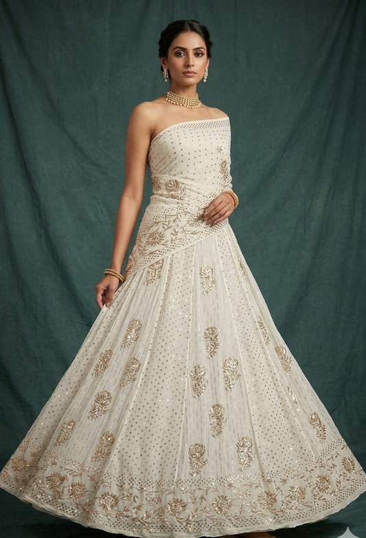 Ruhani heavy badla and mukaish georgette lehenga set