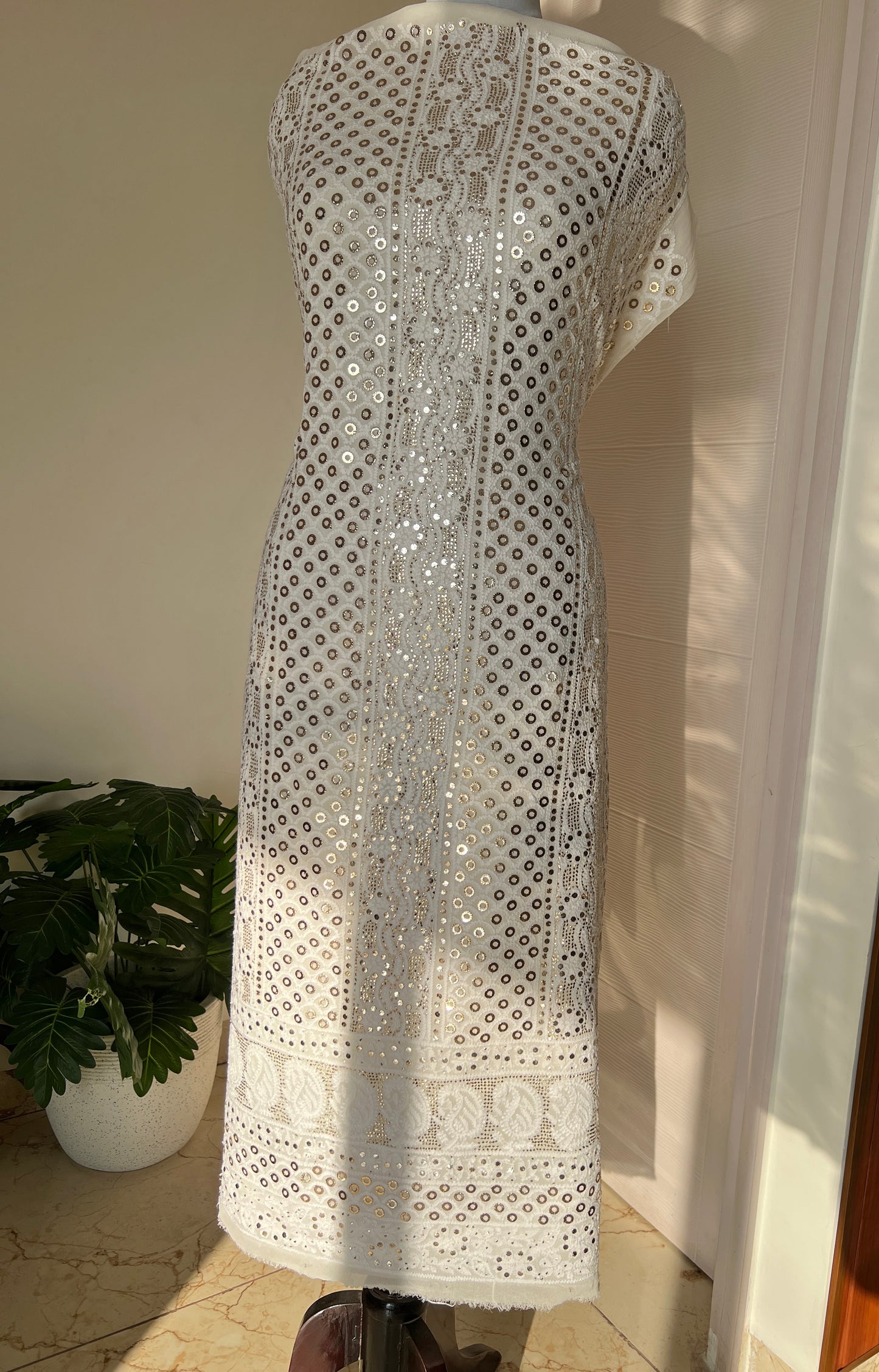 Chikankari and Ring Mukaish Kurta and Dupatta