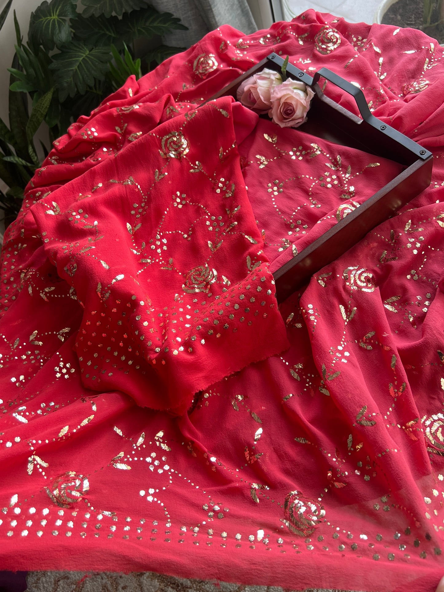 Gulaab Badla and Mukaish work Kurta & Dupatta Set