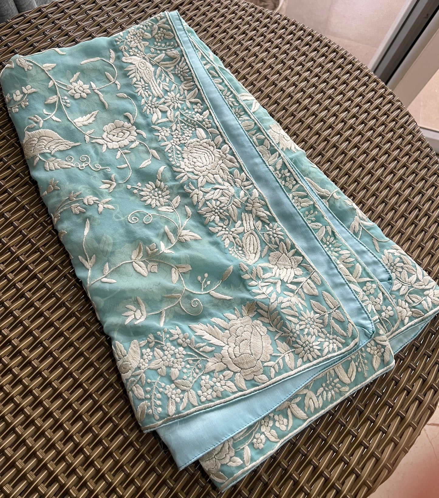 Firozi Masterpiece Parsi Gara Hand Embroidered Dupatta