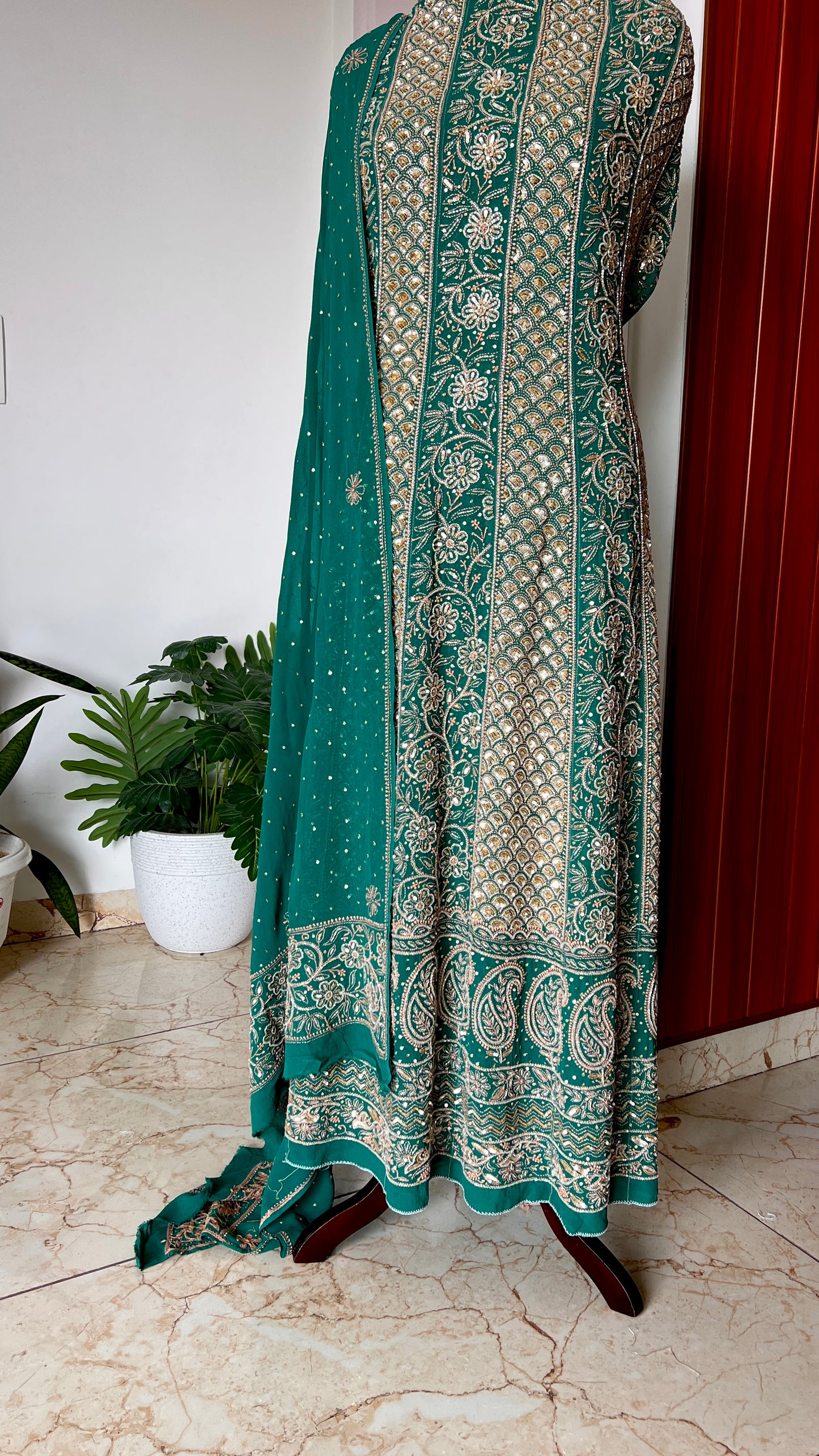 Ruhani Emerald Green Wedding Anarkali