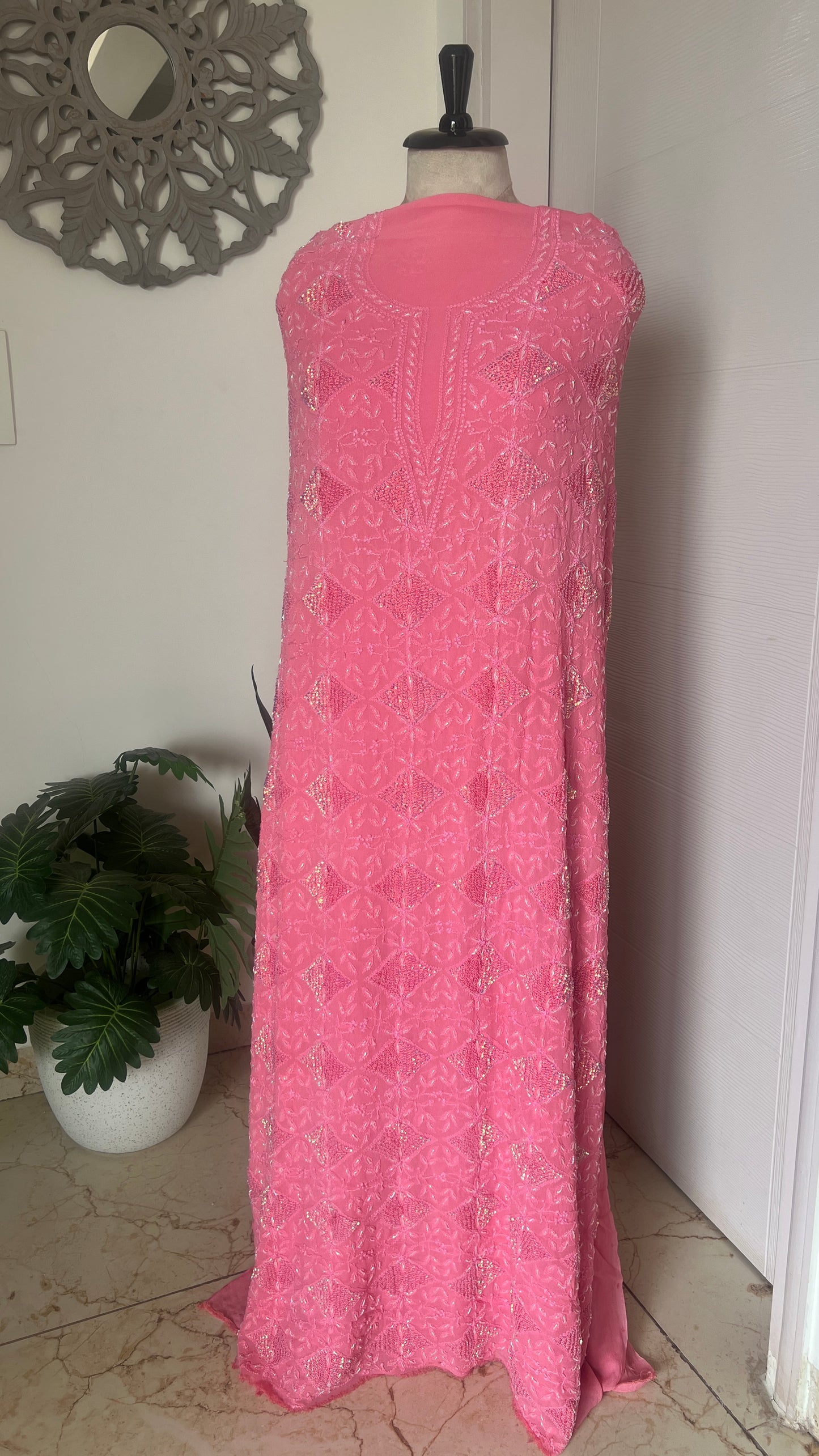 Chikankari cut dana sequins and Resham work kurta and dupatta