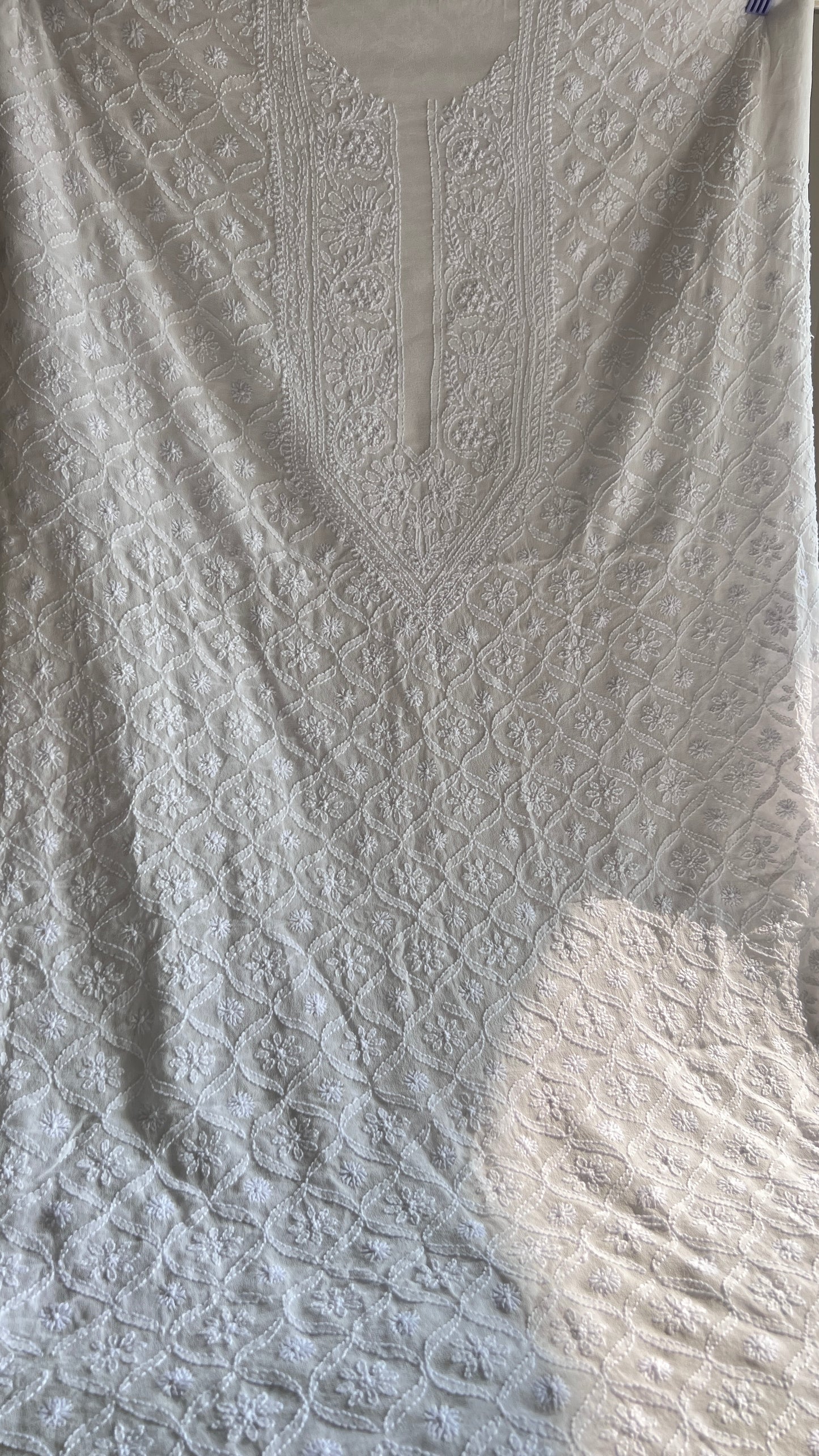 Ivory Allover Chikankari Men's Kurta Fabric
