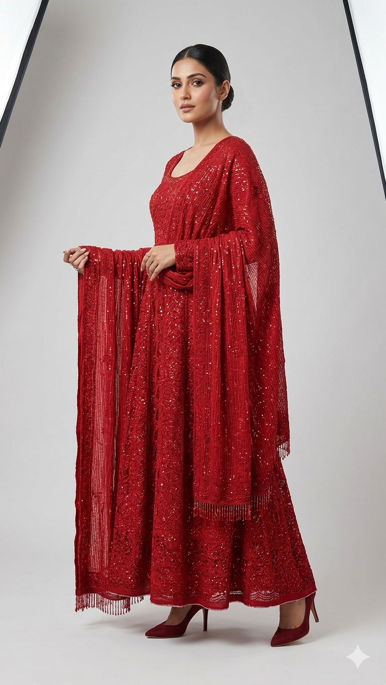 Ruhani Red Luxurious Wedding Anarkali