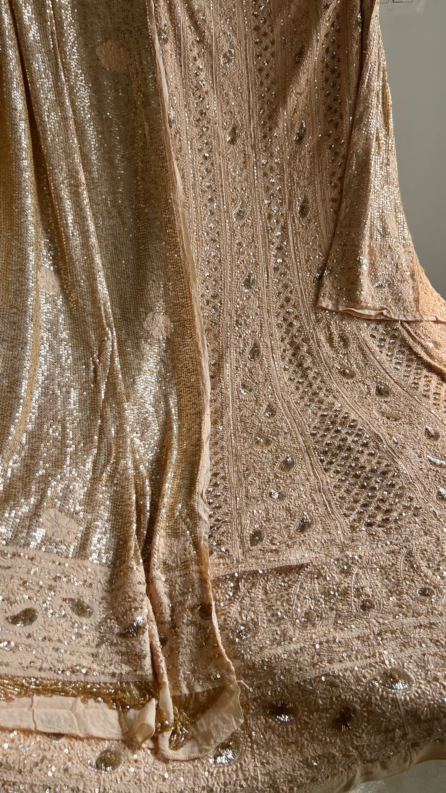 Golden Beige Luxurious Wedding Anarkali