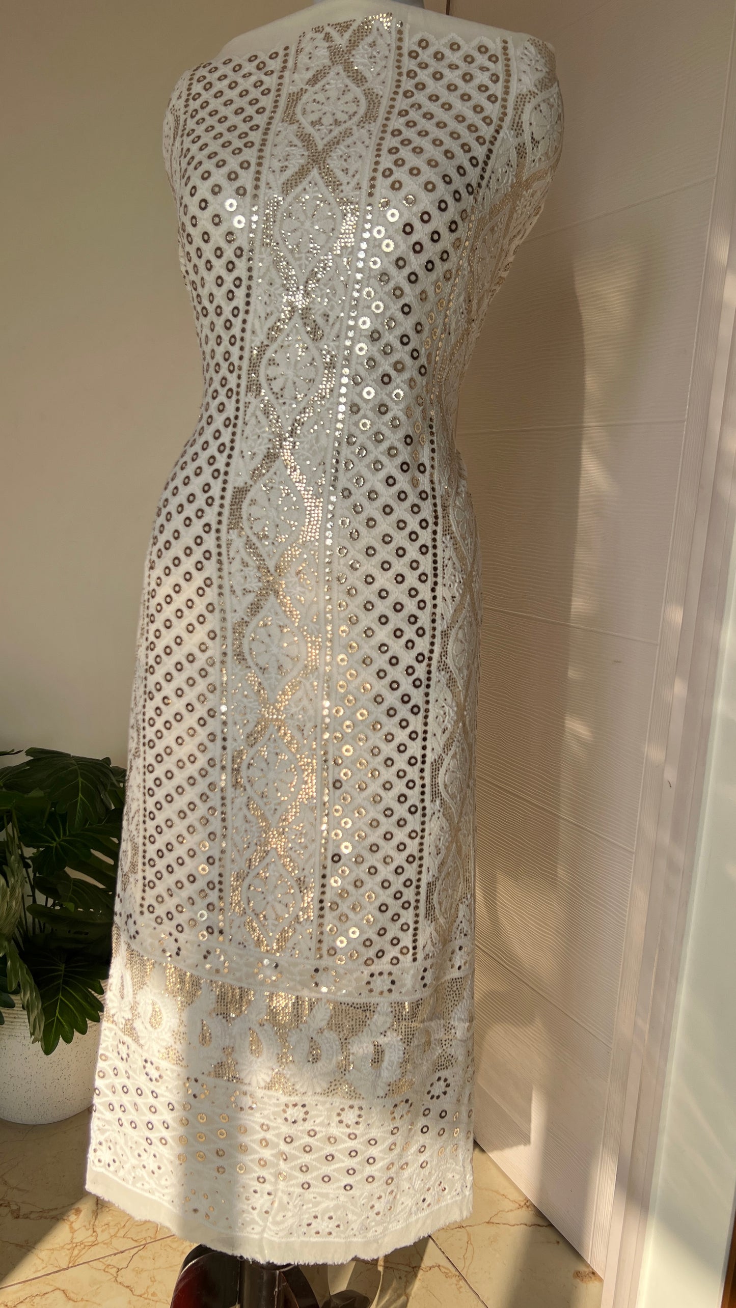 Chikankari and Ring Mukaish Kurta and Dupatta