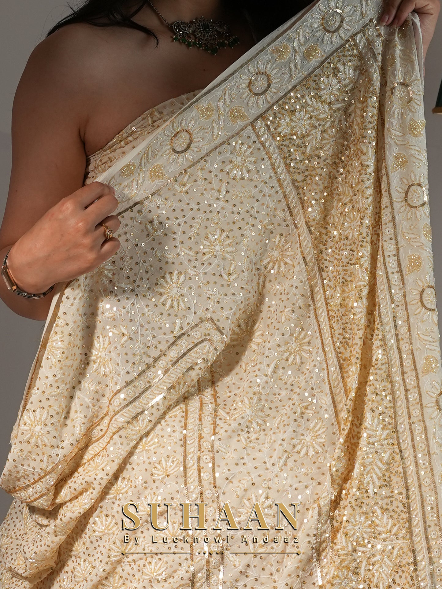 Suhaan Do Taar Chikankari embellished Wedding Lehenga
