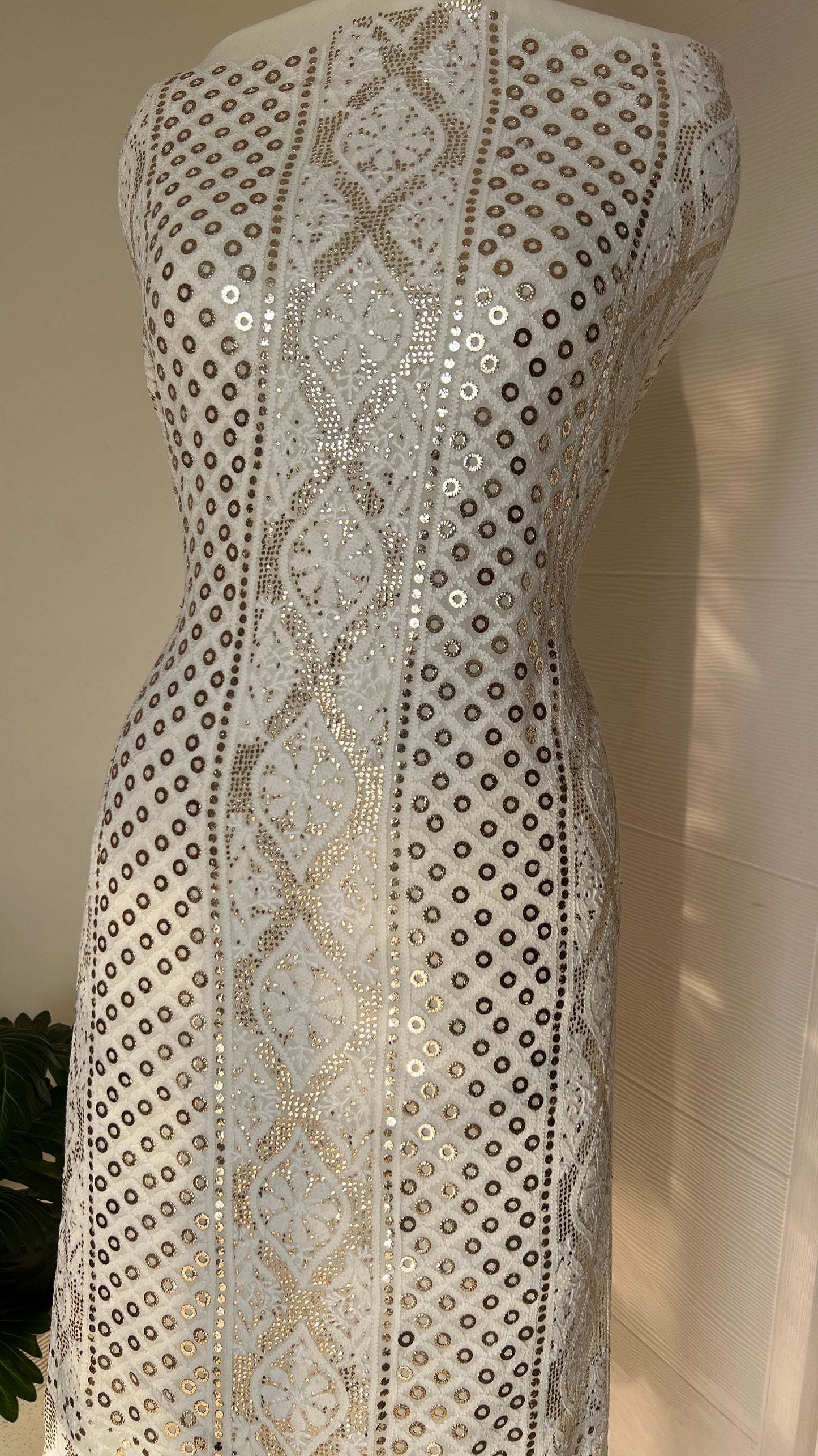 Chikankari and Ring Mukaish Kurta and Dupatta