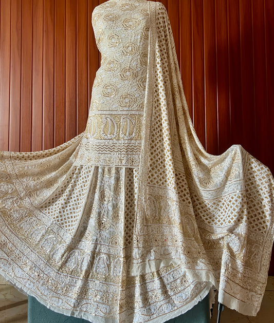 Masterpiece Gulaab Chikankari Sequins Wedding Lehenga