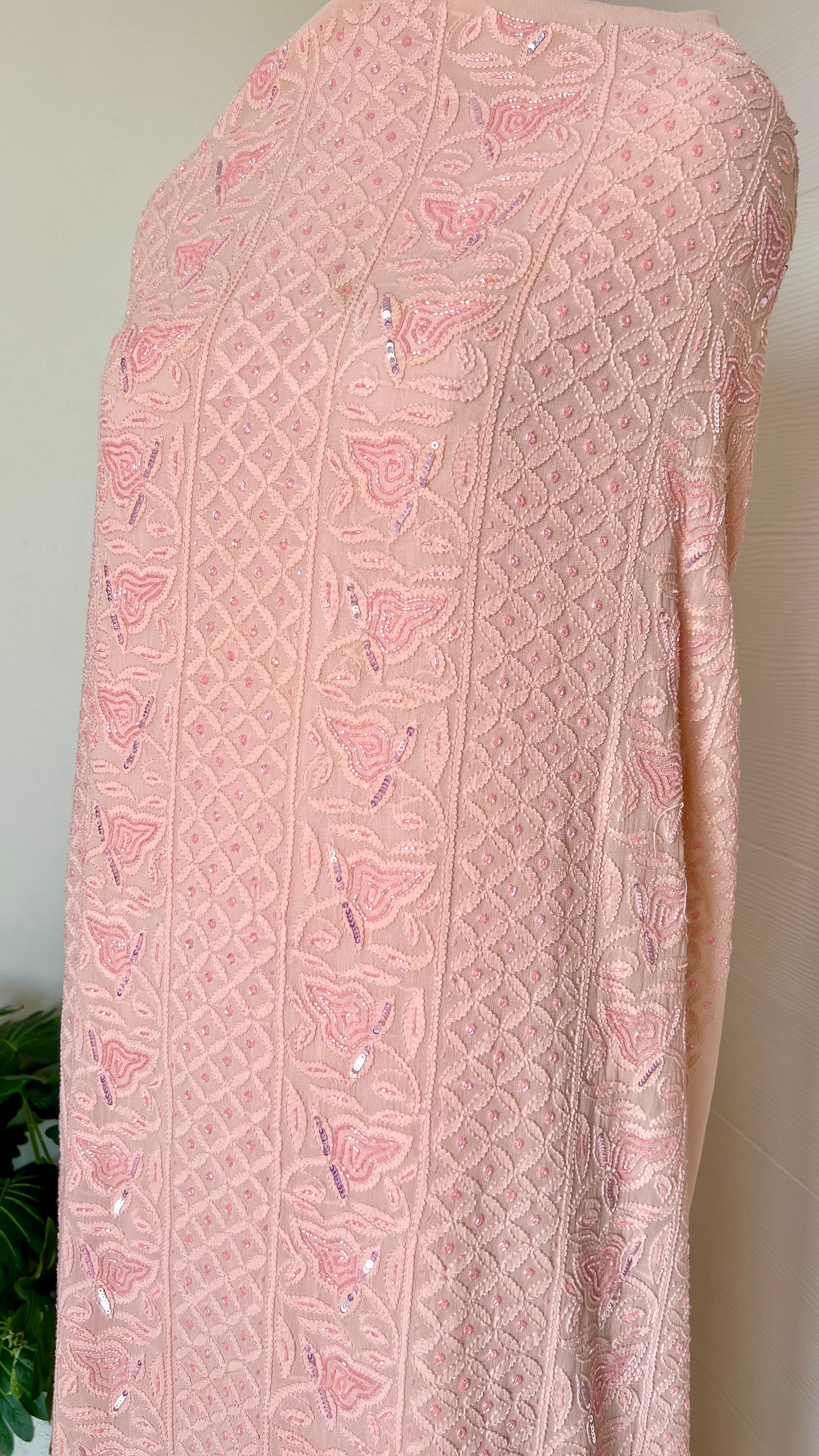 Chikankari cut dana sequins work kurta and dupatta