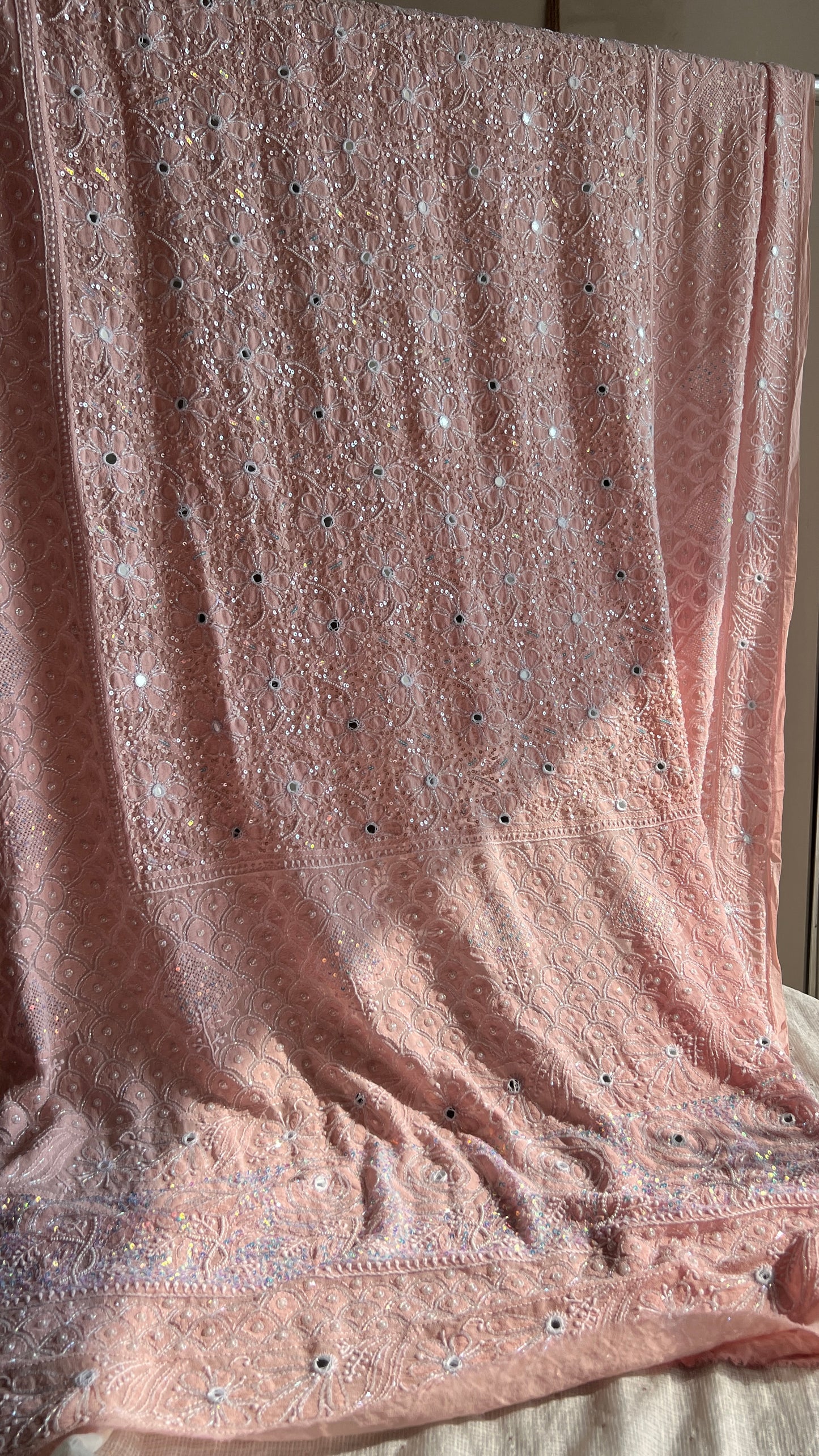 Ruhani Chikankari sequins wedding dupatta