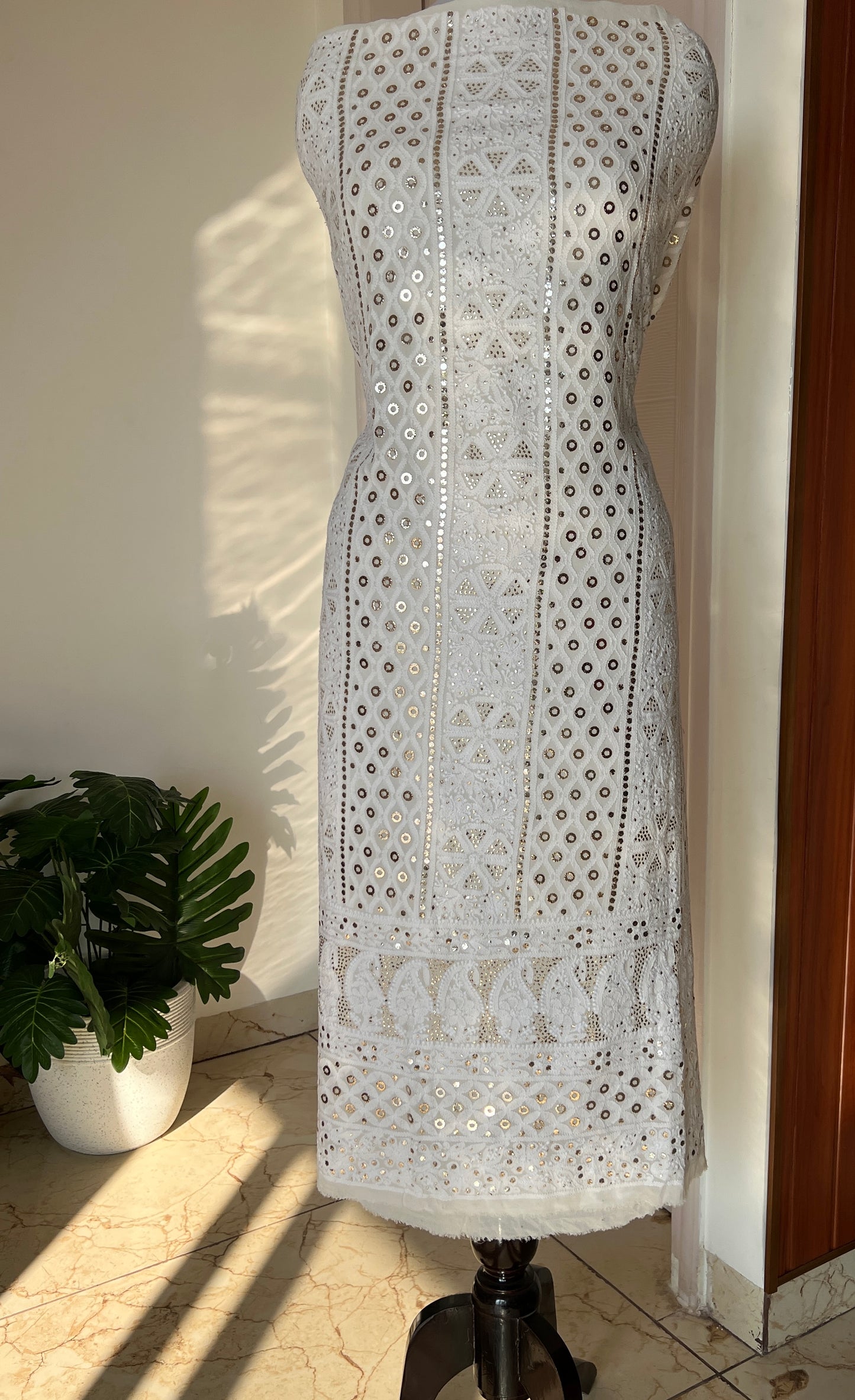 Chikankari and Ring Mukaish Kurta and Dupatta