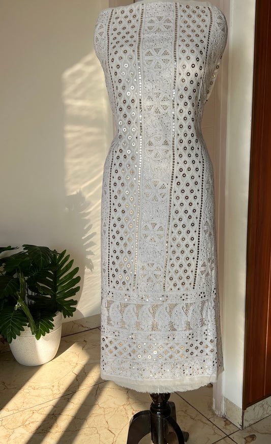 Chikankari and Ring Mukaish Kurta and Dupatta