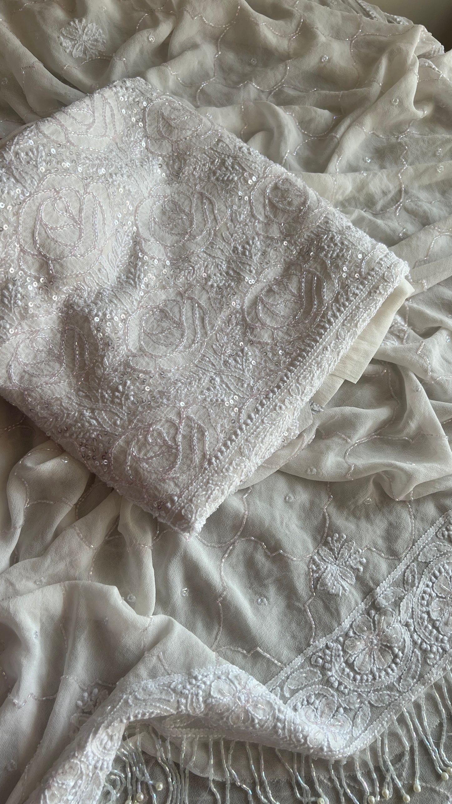 Gulaab Chikankari and pink cut dana sequins kurta and dupatta