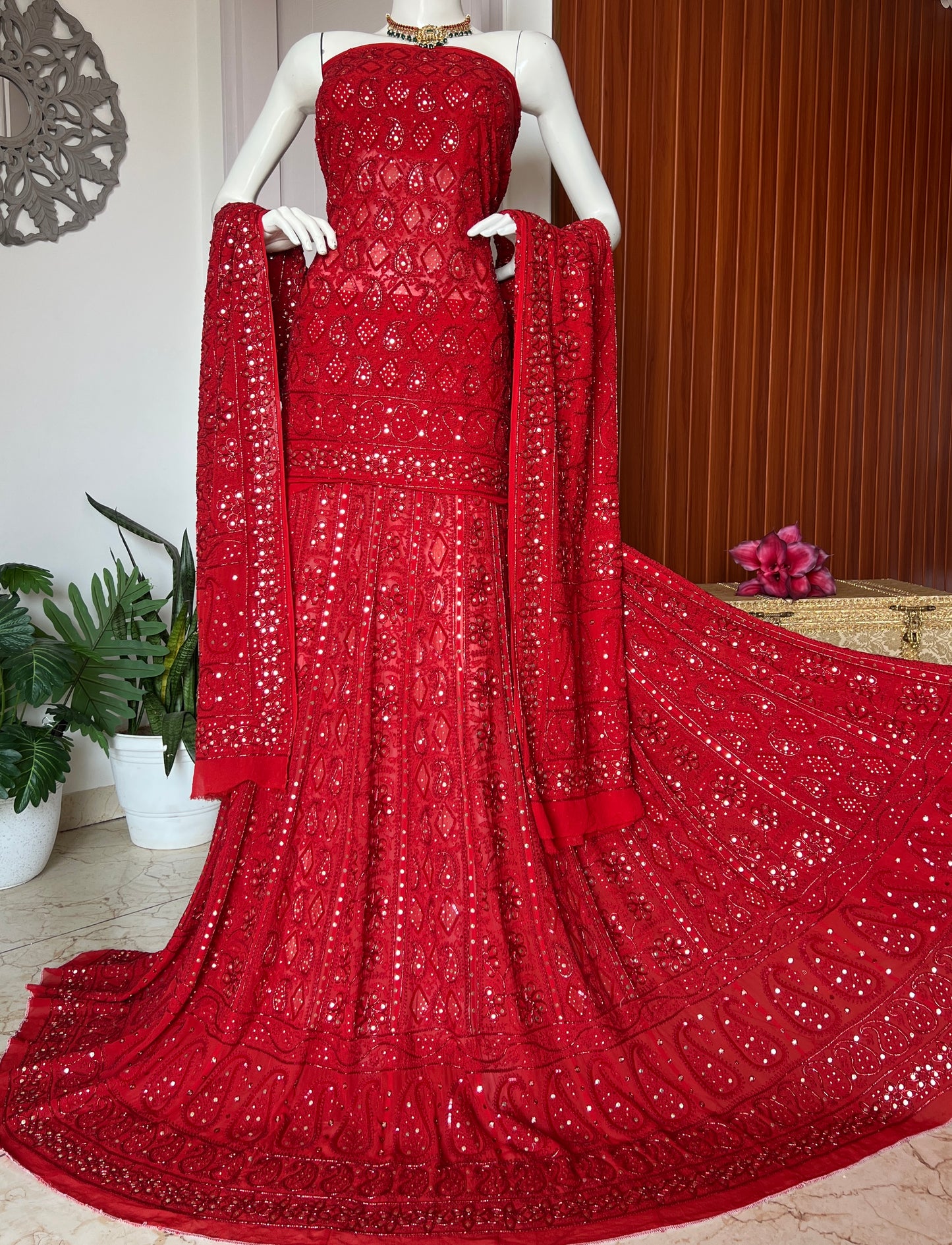 Ruhani Red Exclusive Wedding Lehenga