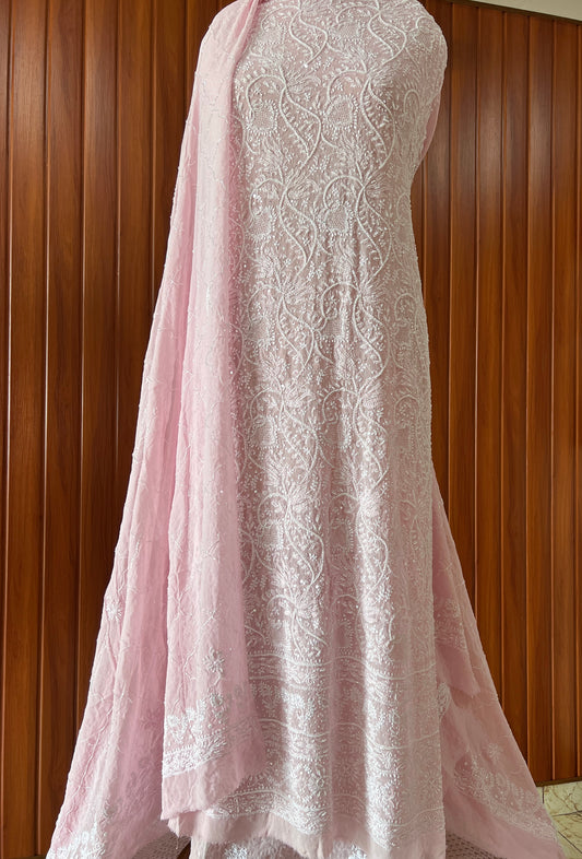Suhaan Chikankari pearl sequins cut Dana work kurta and dupatta