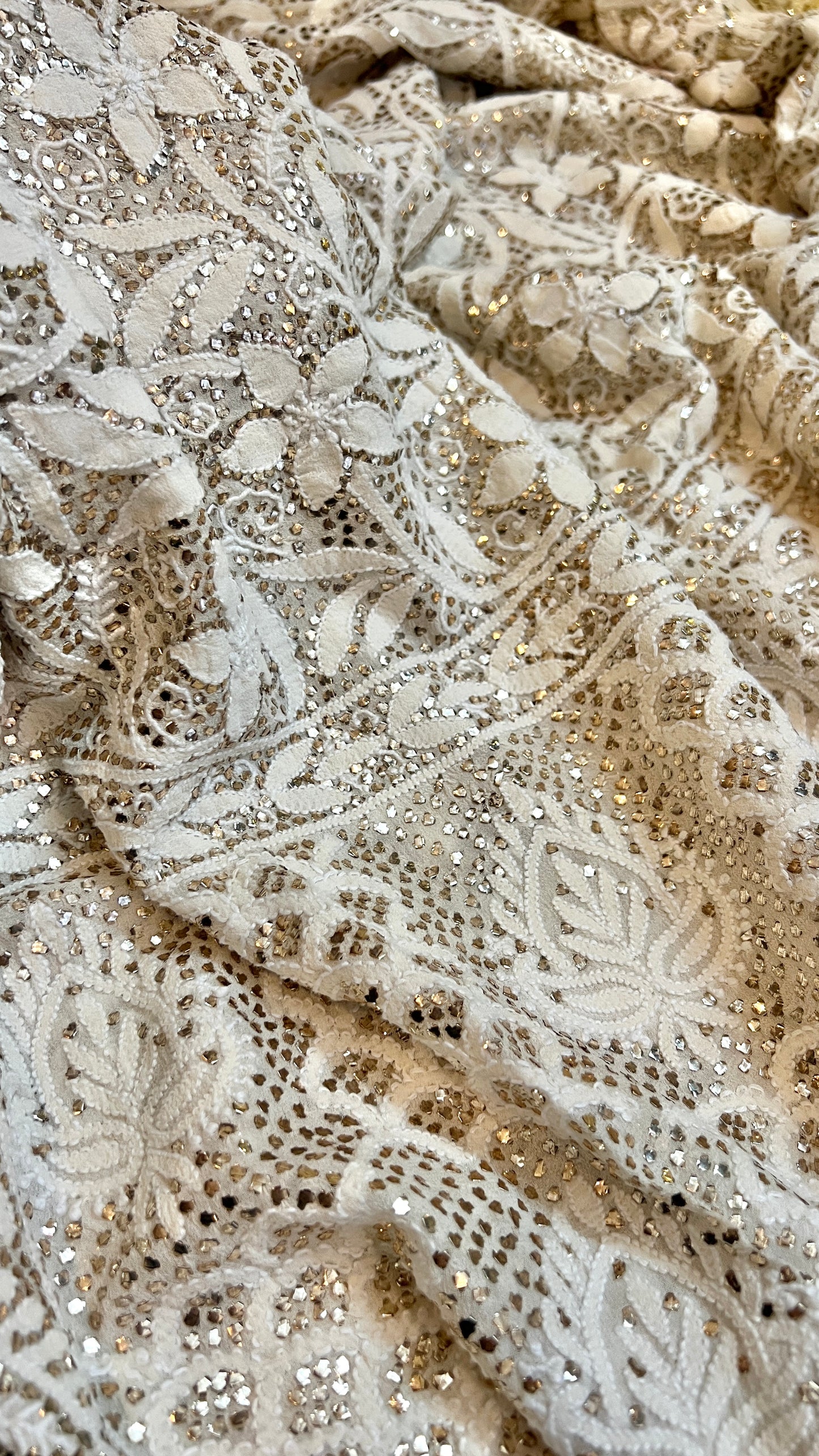 Suhaan Chikankari and Heavy Mukaish wedding Dupatta