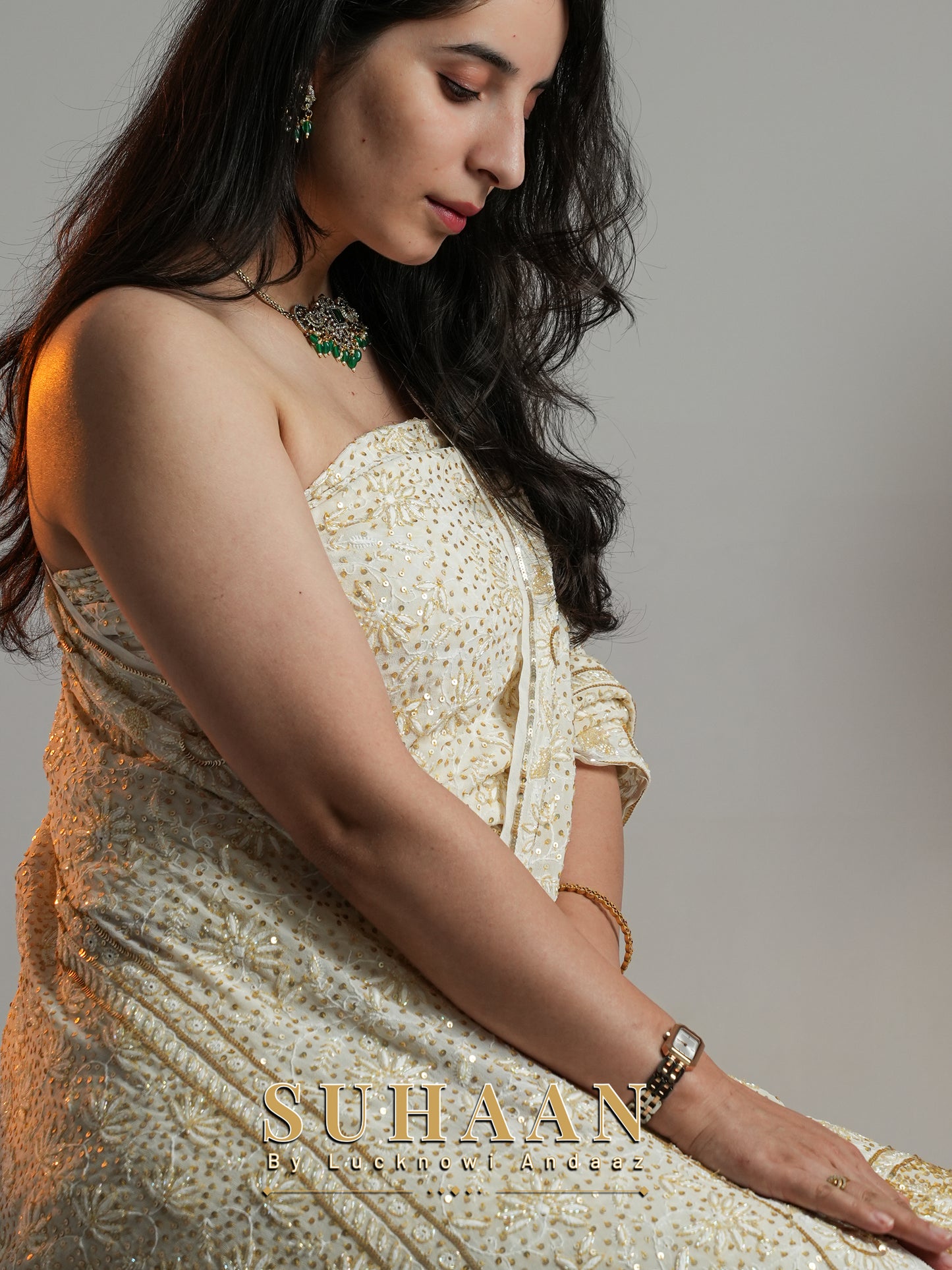 Suhaan Do Taar Chikankari embellished Wedding Lehenga
