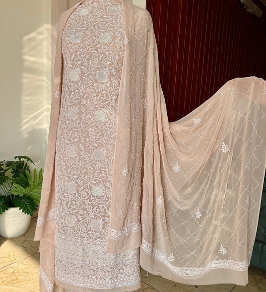 Suhaan Chikankari sequins cut Dana work kurta and dupatta