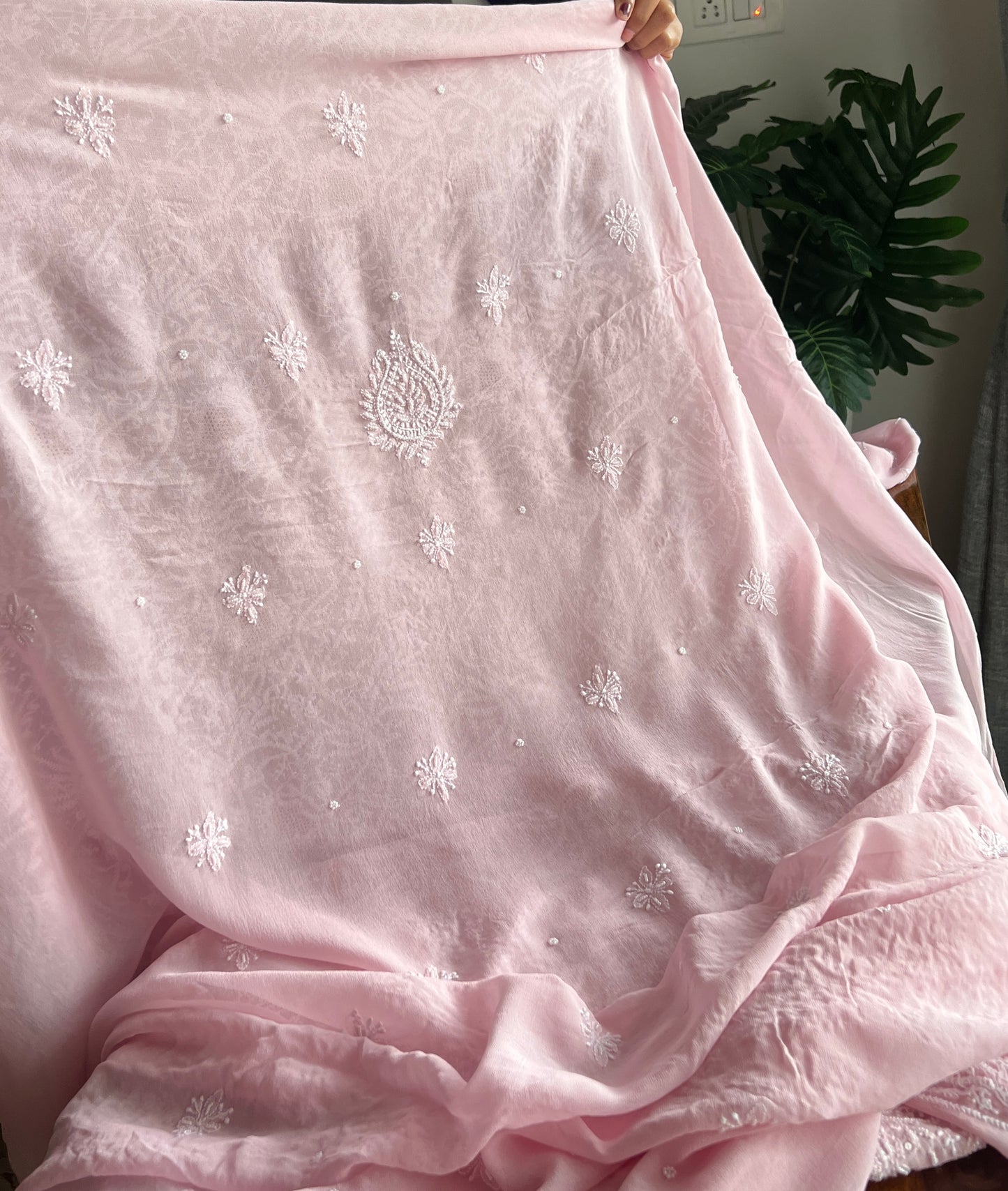 Suhaan Chikankari pearl sequins cut Dana work kurta and dupatta