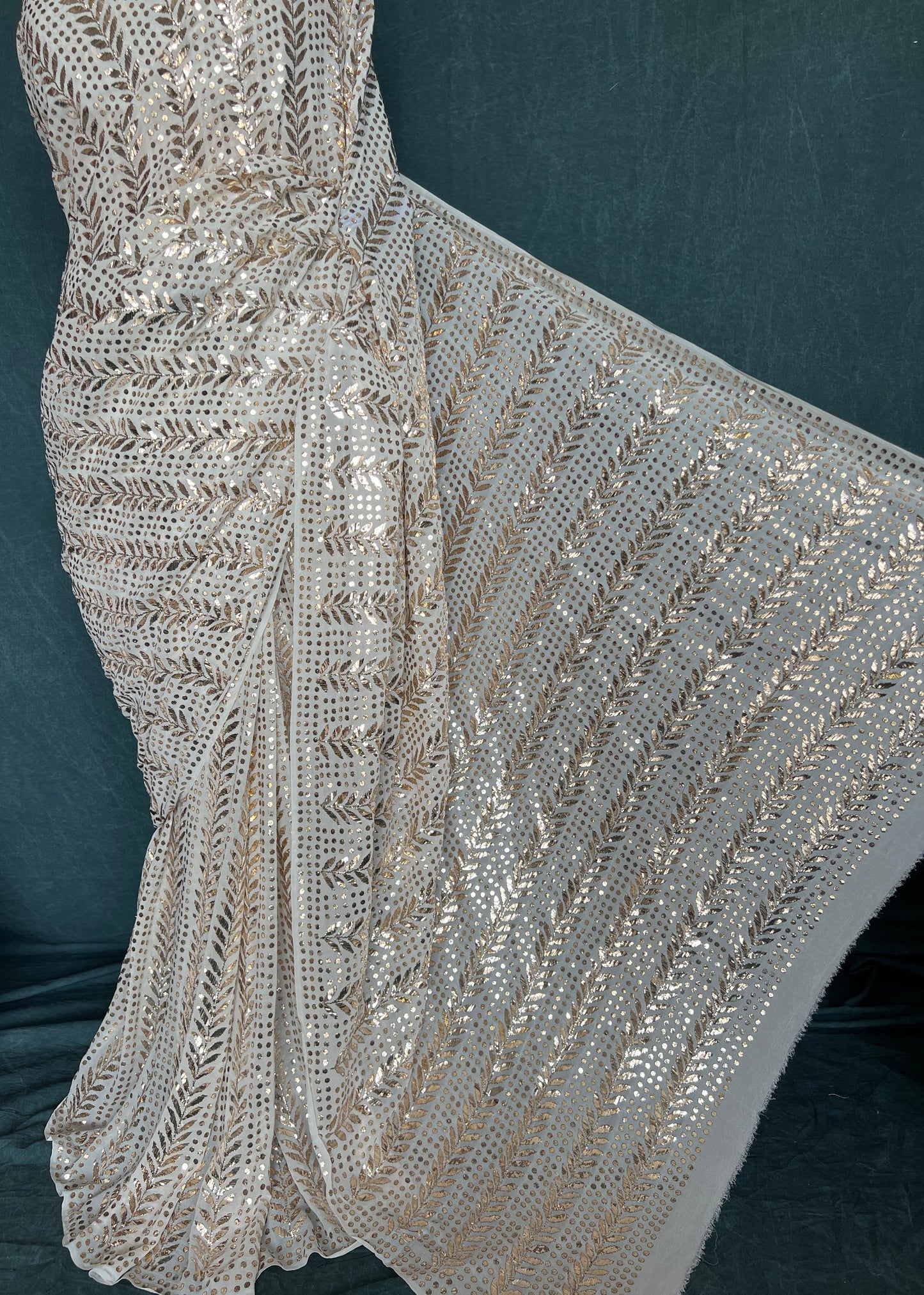 Masterpiece Badla and Mukaish Pure Georgette Saree