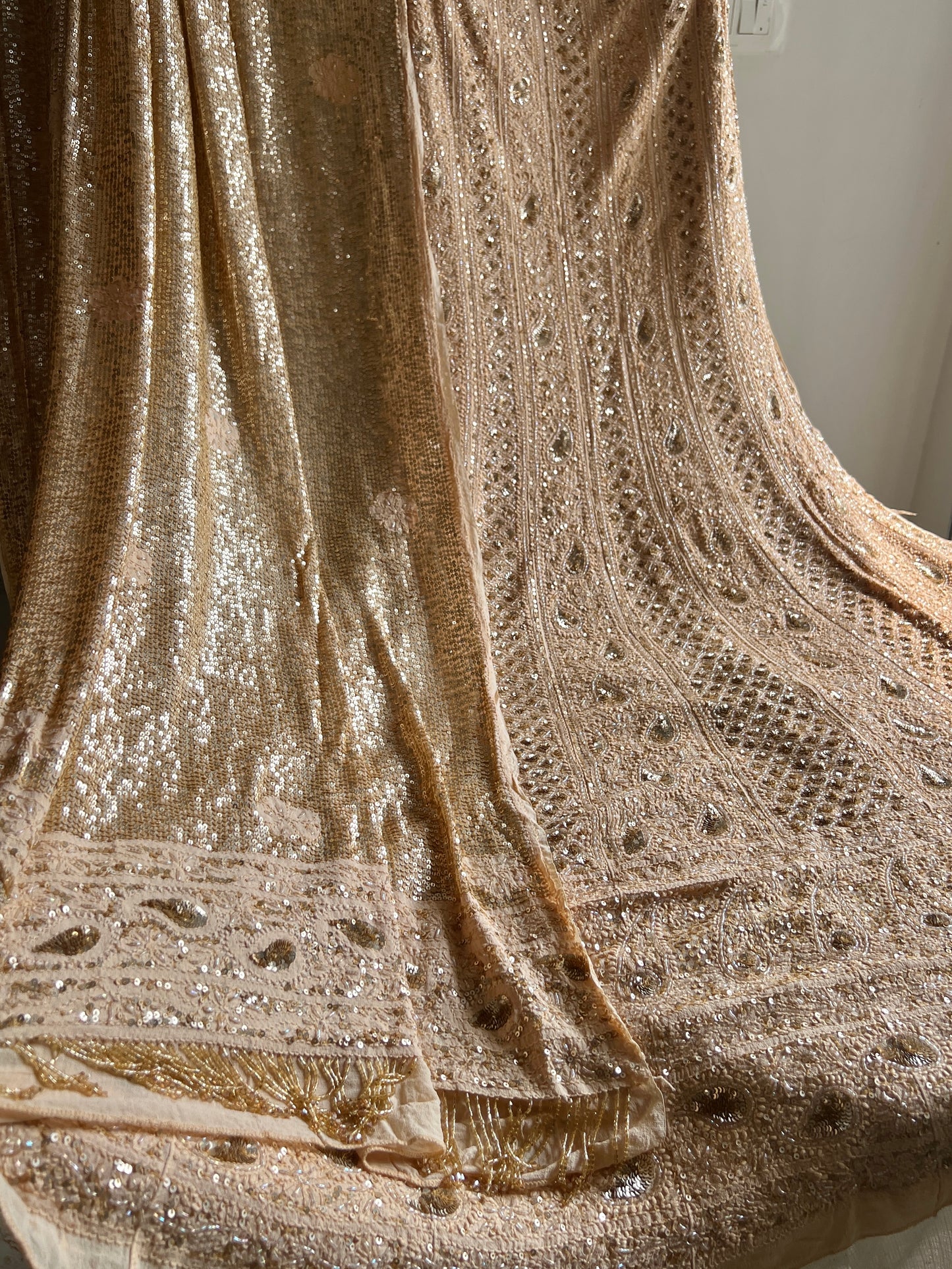 Golden Beige Luxurious Wedding Anarkali