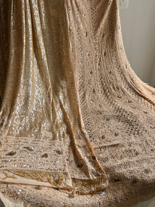 Golden Beige Luxurious Wedding Anarkali