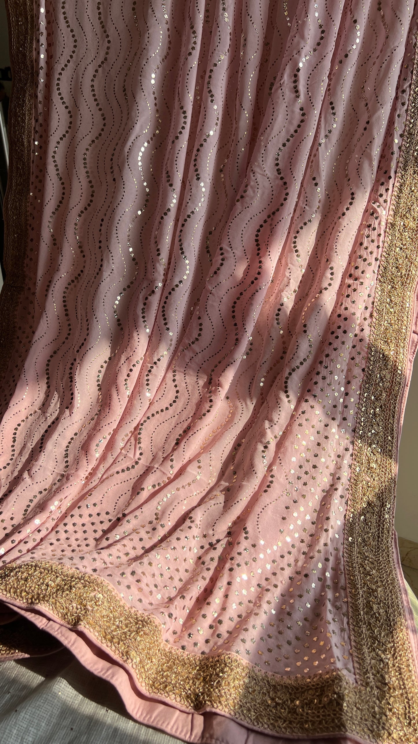 Ruhani Pink Heavy Mukaish Wedding Dupatta