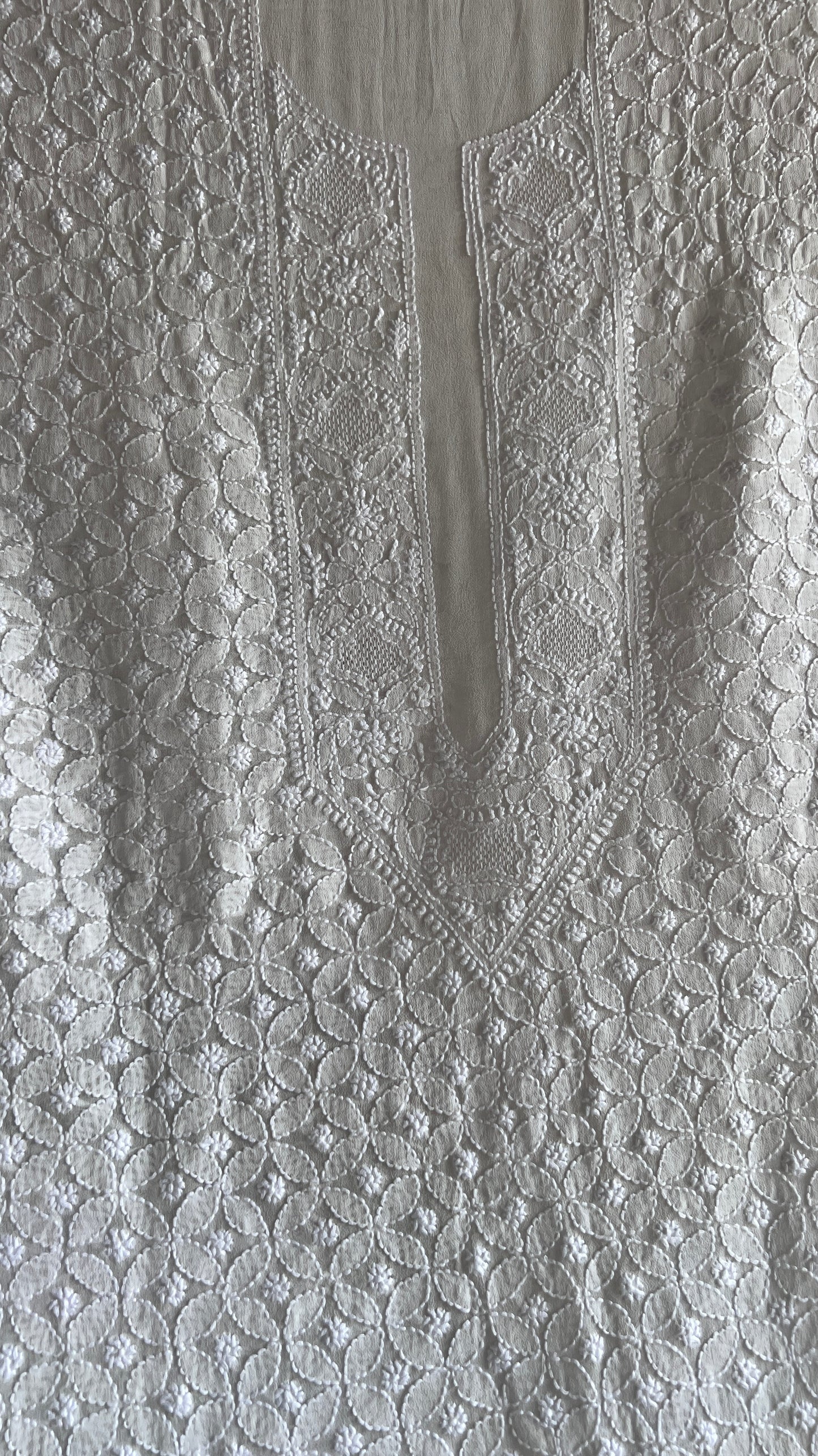 Ivory Allover Chikankari Men's Kurta Fabric