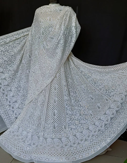 Ruhani Chikankari and Mukaish Lehenga Set