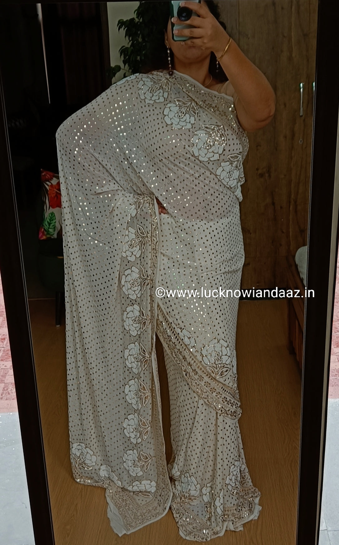 Heritage Ruhani Allover Heavy Badla Pearl and Aari Embroidered Saree