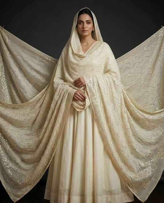 Ruhani Allover Heavy Mukaish Pure Georgette Dupatta
