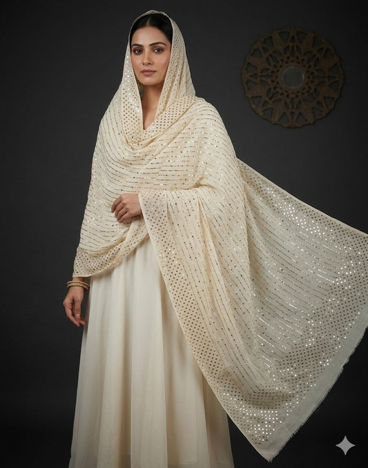 Ruhani Allover Heavy Mukaish Pure Georgette Dupatta